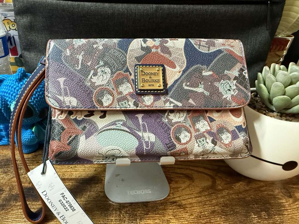 NWT Dooney & Bourke Disney Haunted Mansion Print Snap Clutch Wristlet